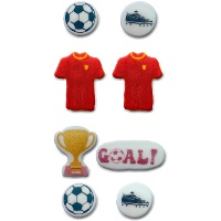 Figurines en sucre thème football assorties - 8 pièces