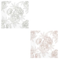 Serviettes Dahlias colorées 16,5 x 16,5 cm - 20 unités