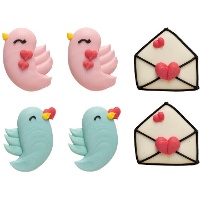 Figurines en sucre « lettres d'amour » - lot de 6