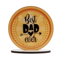 Topper pour gâteau avec message Meilleur Papa de Tous les Temps - Dekora