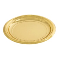 Assiettes en plastique carrées métallisées de 18 cm - 6 unités