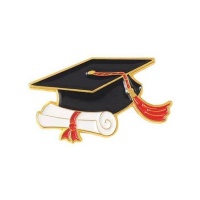 Broche de graduation avec mortier et diplôme