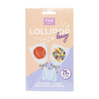 Sachet pour sucettes en plastique transparent de 15,2 x 9,5 cm - PME - 25 unités