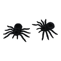 Araignées décoratives en velours noir de 10 cm - 2 unités