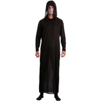 Costume de tunique à capuche noire pour adulte