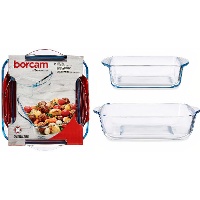 Lot de 2 plats carrés 1,04 L et 1,95 L - Borcam
