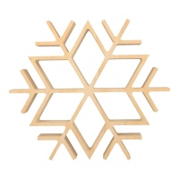 Figure en bois de flocon de neige de 26 x 30 x 4 cm - 1 unité