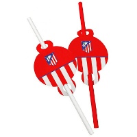 Pailles rouges de l'Atlético de Madrid - lot de 6
