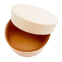 Moule rond en bois 8,6 x 4 cm avec couvercle et caissette en papier