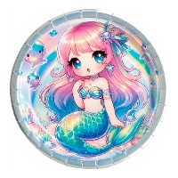 Assiettes sirène kawaii iridescentes 18 cm - lot de 8