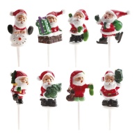 Pics Père Noël de 3 cm - Dekora - 80 unités