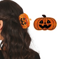 Pince à cheveux citrouille de 6,5 cm