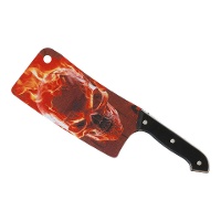 Hache de crâne enflammée rouge de 30 cm