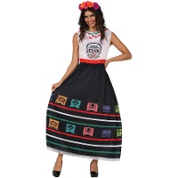 Costume de Catrina joyeuse mexicaine pour femme