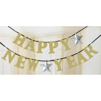 Guirlande de Bonne Année avec paillettes de 3,65 m