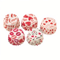 Caissettes mini pour bonbons en forme de coeur - Decora - 100 pièces