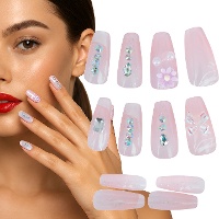Faux ongles ornés de strass - lot de 12