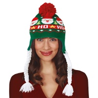 Bonnet de Noël Père Noël avec tresses