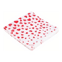 Serviettes en papier à motifs de coeurs rouges - 16,5 x 16,5 cm - lot de 12