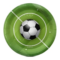 Assiettes Football Ballon sur Gazon de 18 cm - 8 unités