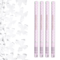 Canon à confettis papillons blancs 80 cm - 12 unités