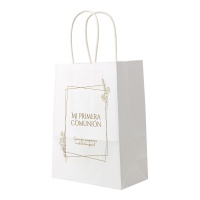 Sac de Ma Première Communion en Or et Fleurs de 21 x 15 x 8 cm