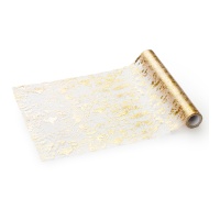 Chemin de table doré moucheté de 36 cm - 9 m
