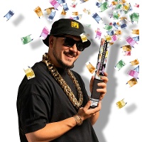 Canon à confettis de billets en euros - 40 cm