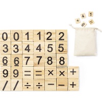 Jeu de mathématiques en bois - 32 pièces