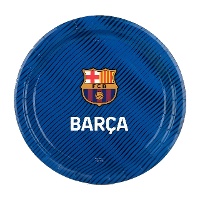 Assiettes FC Barcelona bleues de 18 cm - 8 unités