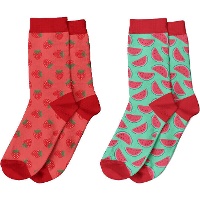 Chaussettes à motif de Fraises ou de Pastèques - 1 paire