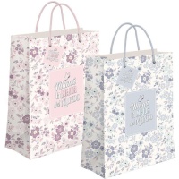 Sac cadeau de 14 x 11,5 x 6,7 cm Maman fleurs - 1 unité