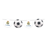 Fanion du Real Madrid avec écussons et ballons