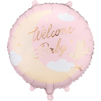 Ballon coeur Welcome Baby de 35 cm