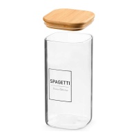 Pot en borosilicate de 2,1 L avec couvercle en bambou Spagetti