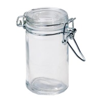 Pot en verre vintage avec fermeture de 4,5 x 8 cm - 1 unité