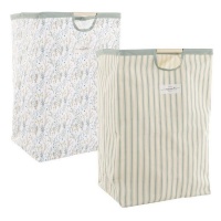 Panier à linge pliable tons verts de 60 x 40 x 30 cm - 1 unité