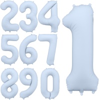 Ballon chiffre bleu brumeux de 86 cm - PartyDeco - 1 unité