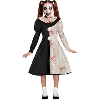 Déguisement de clown terrifiant ensanglanté pour fille