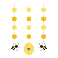 Suspensions décoratives Abeille Bébé de 57 cm - 3 unités