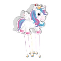 Piñata en forme de Licorne avec couronne de 40 x 36 cm