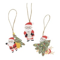 Pendentifs de Père Noël joyeux - 3 unités