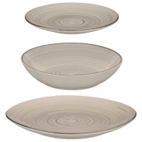 Service de vaisselle gris spiralé - 12 pièces