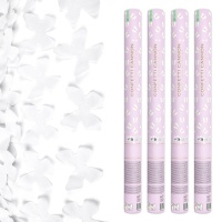 Canon à confettis de papillons blancs de 60 cm - 12 unités