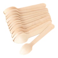 Cuillères en bois de 11 cm - 12 unités