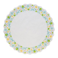 Lot de 10 napperons décoratifs 30 cm - motif marguerites