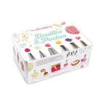 Ensemble de douilles en acier inoxydable et poches à douille jetables - Scrapcooking