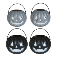 Citrouilles assorties noires et grises de 6 cm - 4 unités