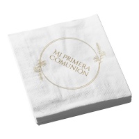 Serviettes de table en blé pour ma première communion - 8 unités