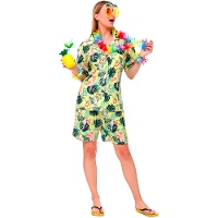 Costume hawaïen jaune pour femme